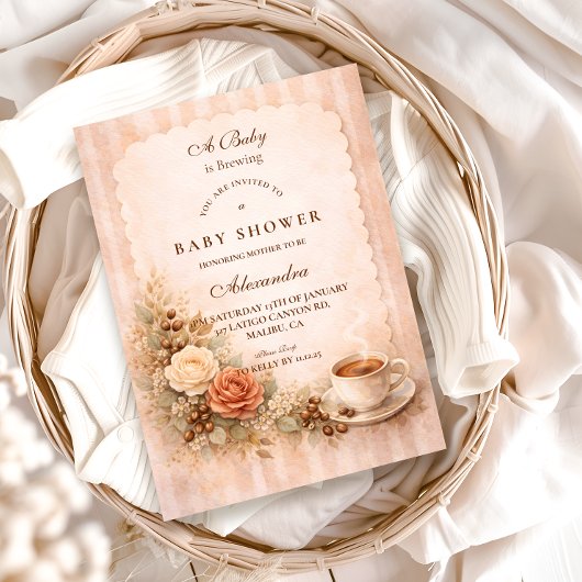 ニュートラルなルスティックスタイル 赤ちゃんが育まれている 招待状