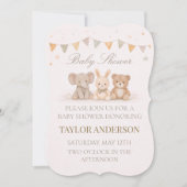 ニュートラルな動物のベビーシャワー招待状 招待状 (正面)