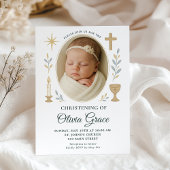 ニュートラルな女の子の洗礼招待状 招待状