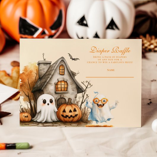 ニュートラルな幽霊のハロウィーンおむつくじ エンクロージャーカード