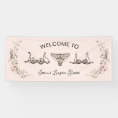 ニュートラルな手描きフラワーリングジェリーシャワー 横断幕 (横)