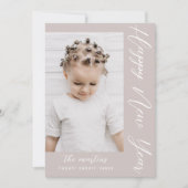 ニュートラルな新年の写真, 現代的な新年の写真の挨拶は、ニュートラルなカーキと白の色を特徴とし、かわ シーズンカード (正面)