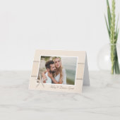 ニュートラルな星の砂浜ウェディングフォト サンキューカード (正面)