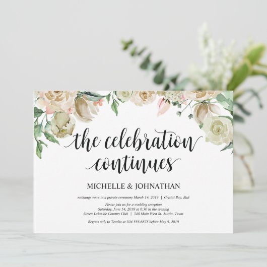 ニュートラルな春の挙式案内カード 招待状 (スタンド正面)