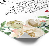 ニュートラルな春の結婚式 追悼テーブルサイン ポスター (角)