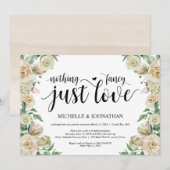 ニュートラルな春の駆け落ち式披露宴招待状カード 招待状 (正面/裏面)