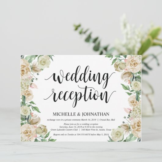 ニュートラルな春の駆け落ち式招待状カード 招待状 (スタンド正面)