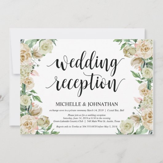 ニュートラルな春の駆け落ち披露宴招待状カード 招待状 (正面)