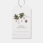 ニュートラルな水彩のオーナメント クリスマス ギフトタグ (正面)