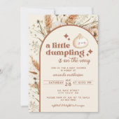 ニュートラルな水彩の小さなギョーザのBaoベイビーシャワー 招待状 (正面)