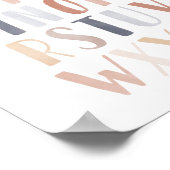 ニュートラルな水彩アルファベット保育園 ポスター (角)