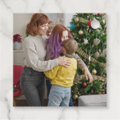 ニュートラルな水彩ハートのオーナメント クリスマス フェイバータグ (裏面)
