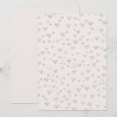 ニュートラルな水彩ハートパターン招待状 招待状 (正面/裏面)