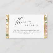 ニュートラルな水彩花とゴールドのウェディング詳細 エンクロージャーカード (正面)
