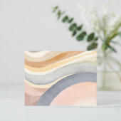 ニュートラルな波 モダン シンプル 水彩 ポストカード (スタンド正面)