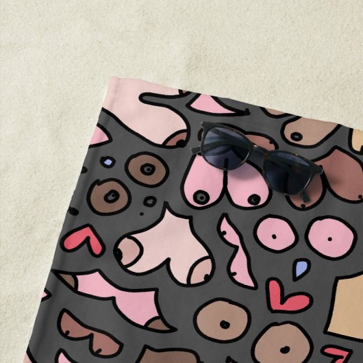 ニュートラルな胸の模様 ビーチタオル (インサイチュ)