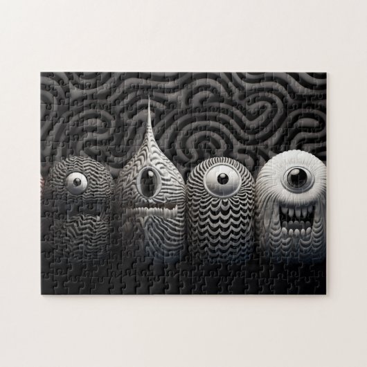 ニュートラルな色の生き物 ジグソーパズル (横)