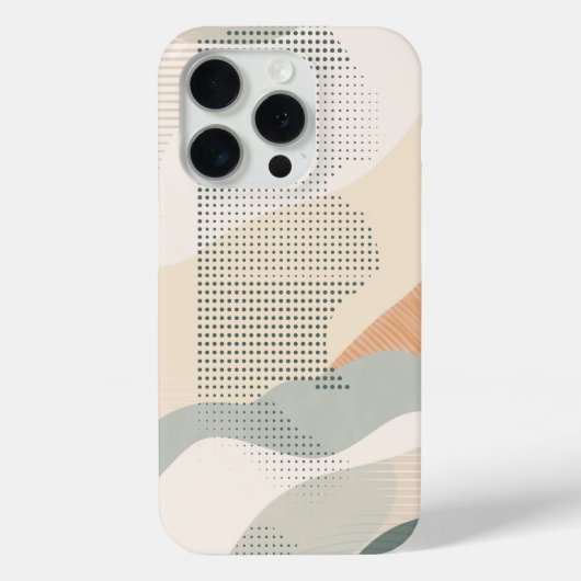 ニュートラルな色合いの形のドットパターン Case-Mate iPhoneケース (裏面)