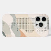 ニュートラルな色合いの形のドットパターン Case-Mate iPhoneケース (裏面 (横))