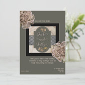 ニュートラルな色合いの花  招待状 (スタンド正面)