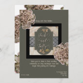 ニュートラルな色合いの花  招待状 (正面/裏面)