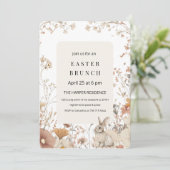 ニュートラルな野生の花のイースター 招待状 (スタンド正面)
