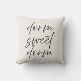 ニュートラルな「Dorm Sweet Dorm」枕 | アイボリー&グレー クッション