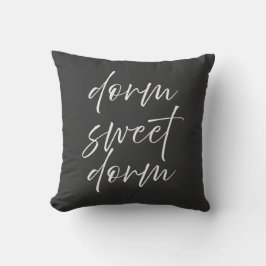 ニュートラルな「Dorm Sweet Dorm」枕|アイボリー&グレー クッション