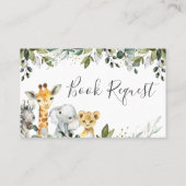 ニュートラルなSafari Animalsブックリクエストカードの挿入 名刺 (裏面)