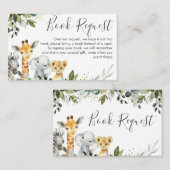 ニュートラルなSafari Animalsブックリクエストカードの挿入 名刺 (正面/裏面)