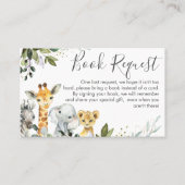 ニュートラルなSafari Animalsブックリクエストカードの挿入 名刺 (正面)