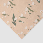 ニュートラルにミニマルな白い花模様 薄葉紙 (詳細)