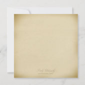 ニュートラルの結婚式招待状のヴィンテージの葉スクロール 招待状 (裏面)