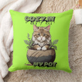 ニュートラルよくはしゃぐハズキャットポット クッション (ブランケット)