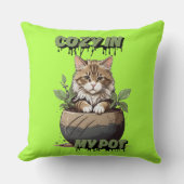 ニュートラルよくはしゃぐハズキャットポット クッション (正面)