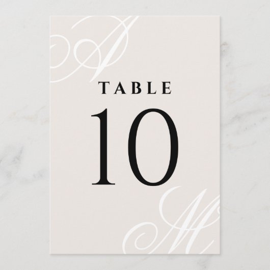 ニュートラルアイボリーベージュエレガントモノグラム表番号 (正面)