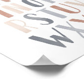 ニュートラルアルファベットボホキッズルームデコール ポスター (角)