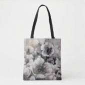 ニュートラルアンドパステルポピー花模様ズバイアヴァ トートバッグ (正面)