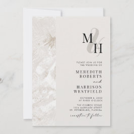 ニュートラルアーストーンズのQRコードモノグラムウェディング 招待状