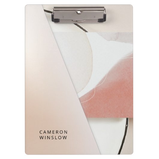 ニュートラルアースートーンモダン抽象芸術 クリップボード (正面)