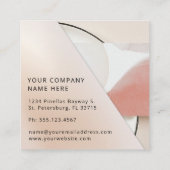 ニュートラルアースートーンモダン抽象芸術 スクエア名刺 (裏面)