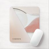 ニュートラルアースートーンモダン抽象芸術 マウスパッド (マウス)