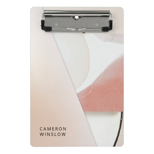 ニュートラルアースートーンモダン抽象芸術 ミニクリップボード (正面)