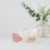 ニュートラルアースートーンモダン抽象芸術 名刺 (スタンド正面)