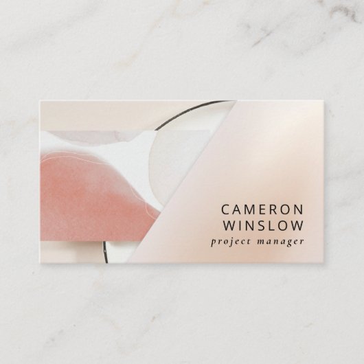 ニュートラルアースートーンモダン抽象芸術 名刺 (正面)