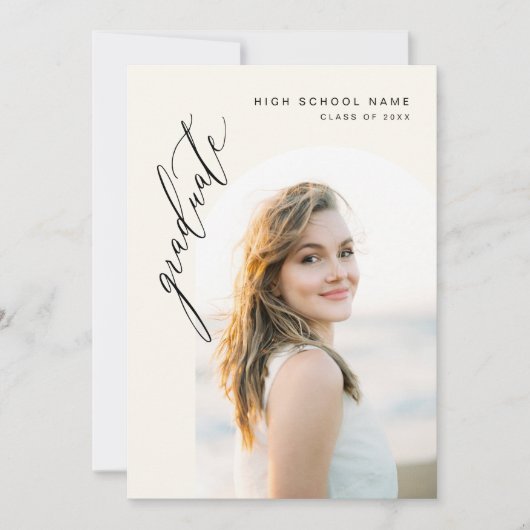 ニュートラルアーチエーシンプルト卒業写真卒業 案内状 (正面)