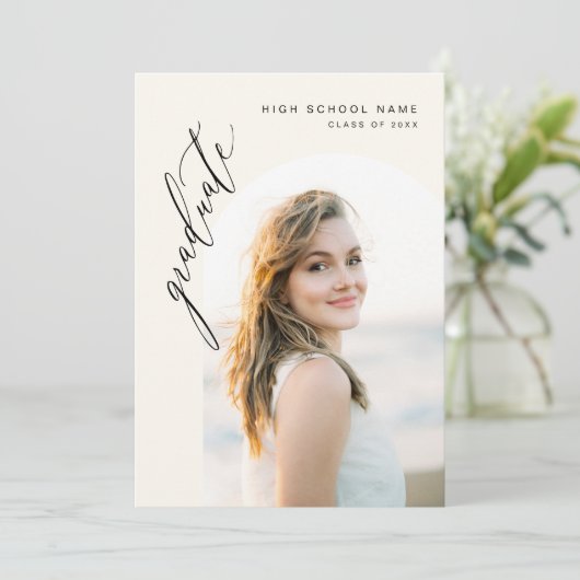 ニュートラルアーチエーシンプルト卒業写真卒業 案内状 (スタンド正面)