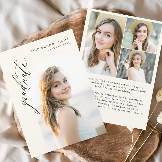 ニュートラルアーチエーシンプルト卒業写真卒業 案内状