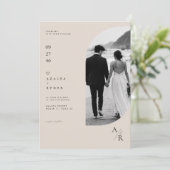 ニュートラルアーチフォト結婚式招待状テンプレート 招待状 (スタンド正面)