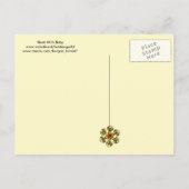 ニュートラルイエローコウノトリ赤ちゃんシャワージェムストーンモノグラム インビテーションポストカード (裏面)